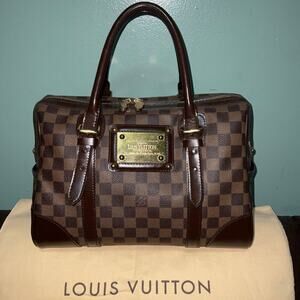 LOUIS VUITTON Damier Canvas Berkeley Top Handle HandBag with dust bag
